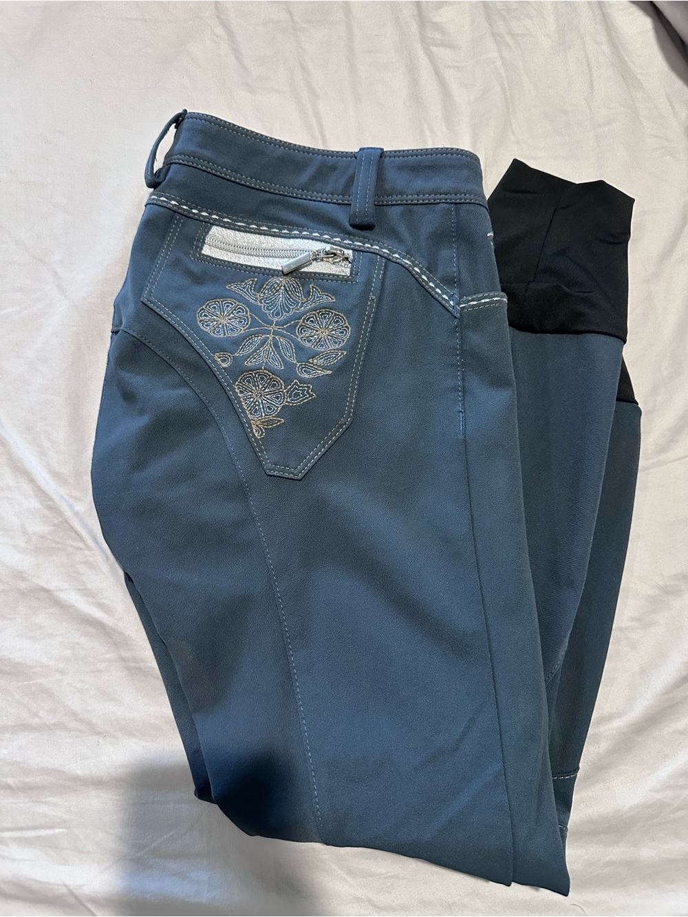 Animo Women’s Blue Embroidered Riding Breeches